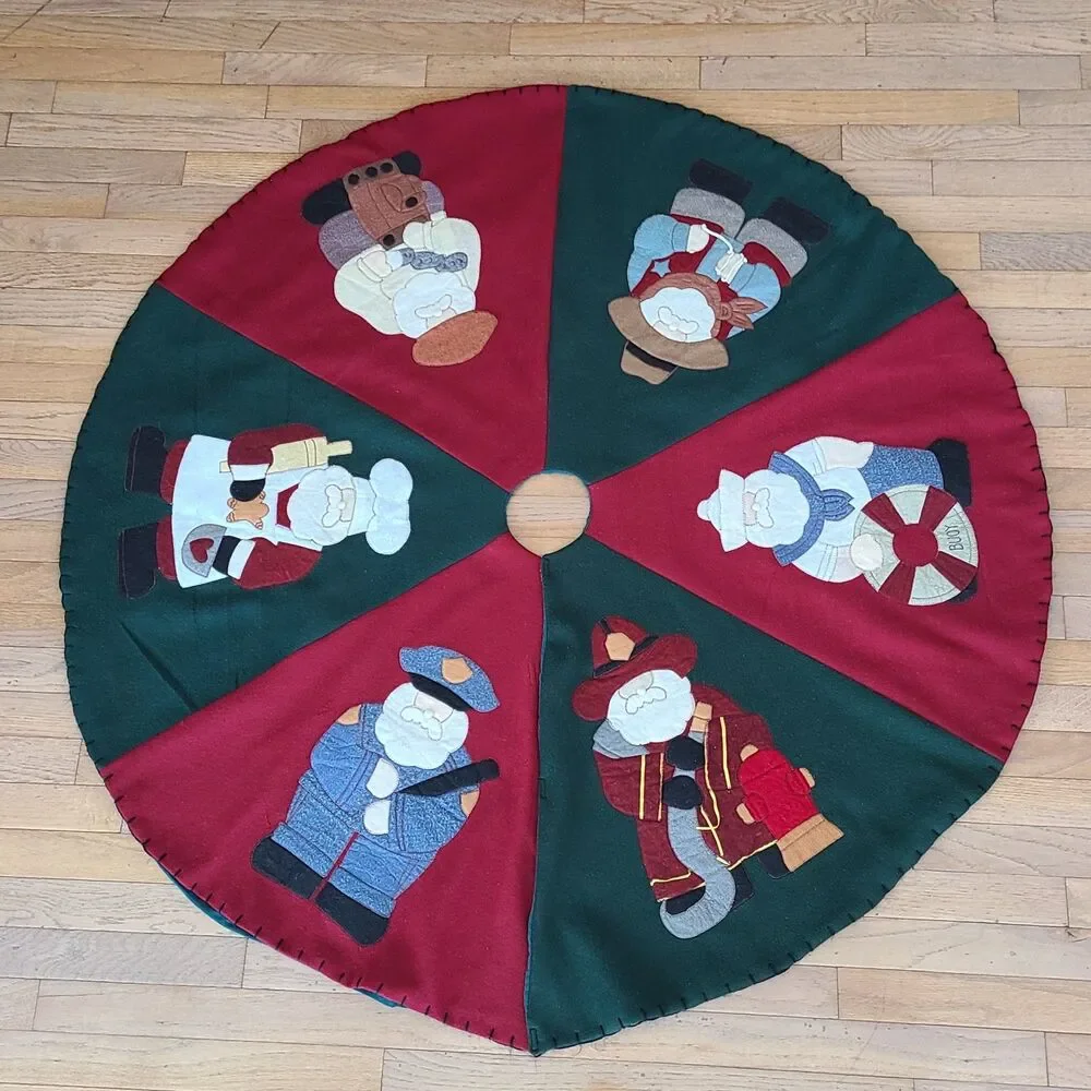 TJMaxx Christmas Tree Skirt Professions Cowboy Golfer Firefighter And More